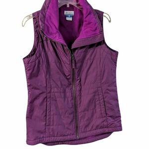 Columbia Purple Quilted Full Zip Vest Fleece Lined, Size Medium